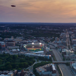 Sunset Boston Skywalk Observatory Fenway Park Blimp